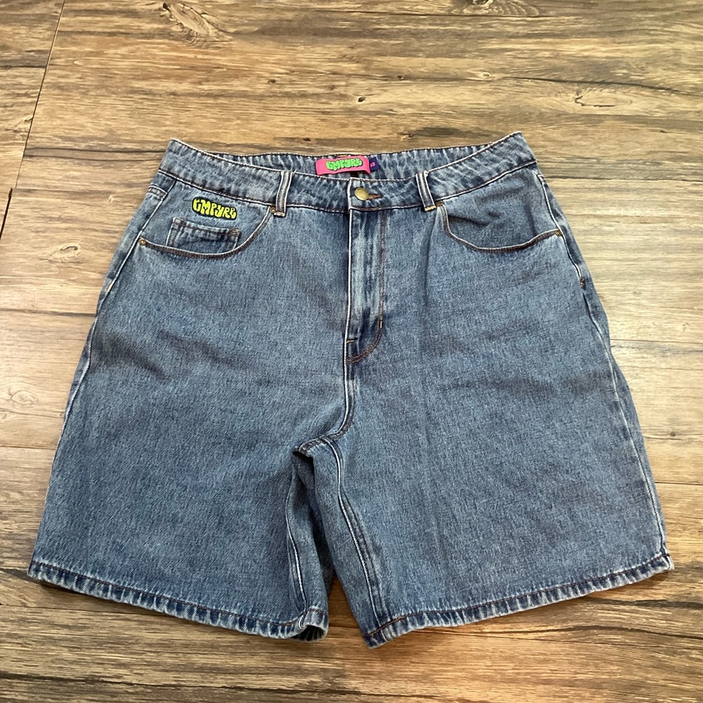 Empyre Blake Ultra Wide Blue Denim Skate Shorts Sz 13